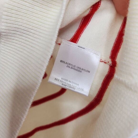 Mod Cloth Women's White Knit Striped Ruffle Short Sleeve Top Size Extra Small - Picture 9 of 10